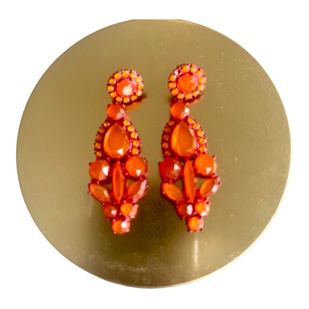 J. Crew Vibrant Orange Statement Earrings